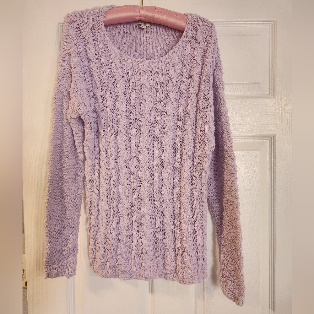 Sonoma Life Style Lavender Lightweight Cable Knit Pullover Sweater Small